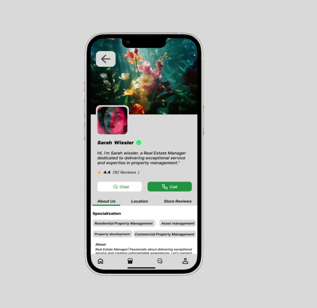 Sarah Wissler Real Estate Manager Mobile App UX/UI